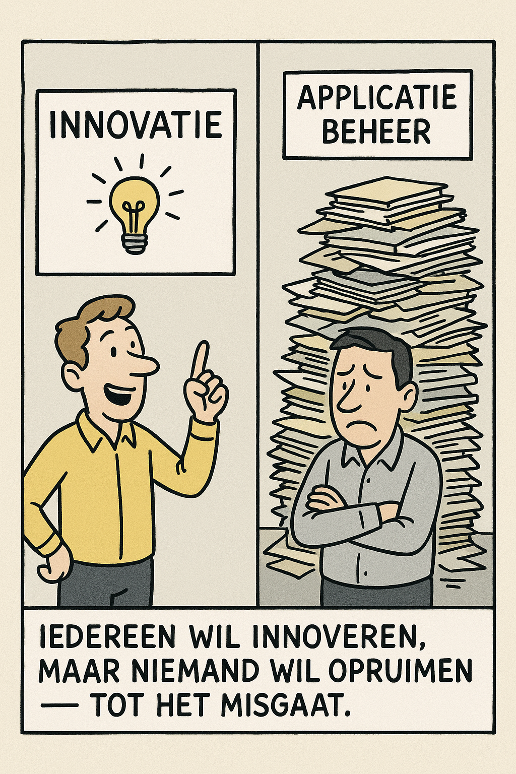 Iedereen wil innoveren, maar niemand wil opruimen tot het misgaat.