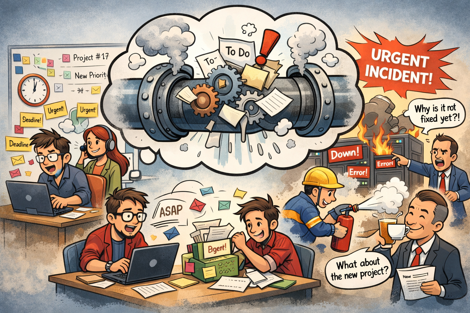 Waarom IT altijd druk is en zelden vooruitkomt